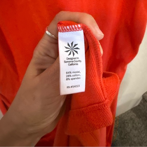 Athleta Rib Henley Maxi Dress in Saffron Red - Picture 8 of 9